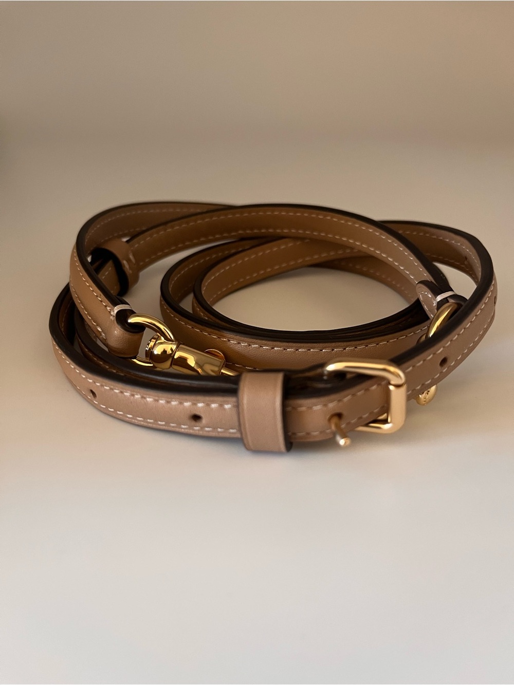 Coach Tan Leather Replacement Adjustable Crossbody Strap Gold Hardware 1/2" W - Picture 7 of 7